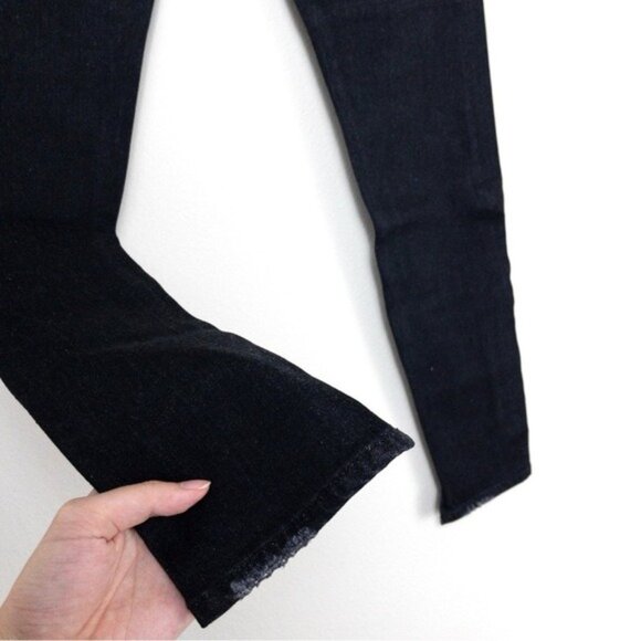 NWT Free People x Sandrine Rose Mixed Denim Patch Jeans 25 Dark Black Skinny Zip - Picture 10 of 11